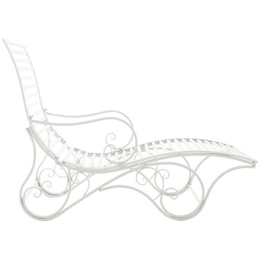 Tumbona de jardín Amiens Metal Blanco 140X58X101 cm