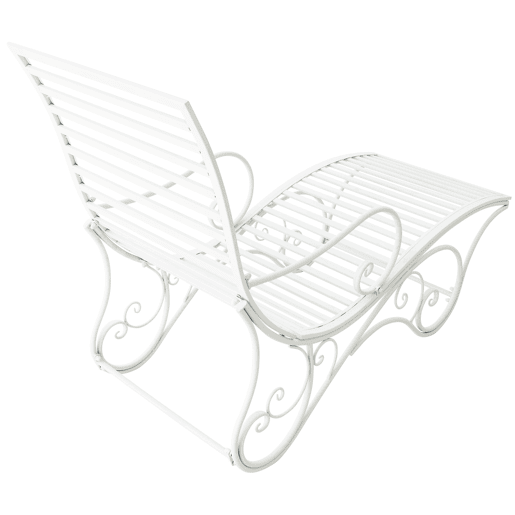 Tumbona de jardín Amiens Metal Blanco 140X58X101 cm