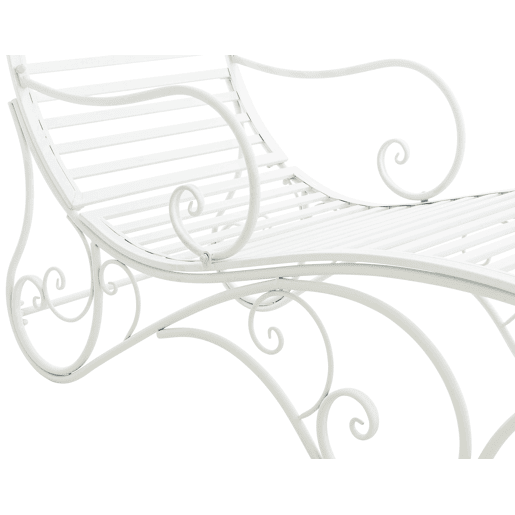 Tumbona de jardín Amiens Metal Blanco 140X58X101 cm
