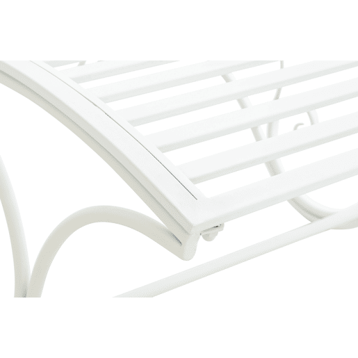 Tumbona de jardín Amiens Metal Blanco 140X58X101 cm