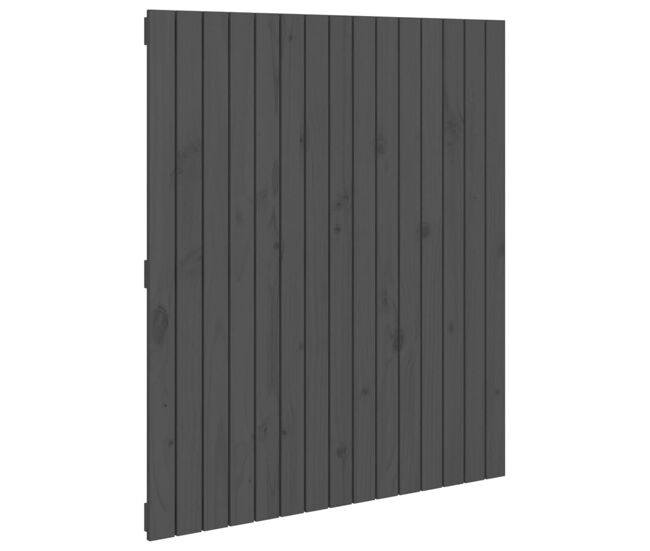 Cabecero de cama de pared madera maciza pino gris 95,5x3x110 cm