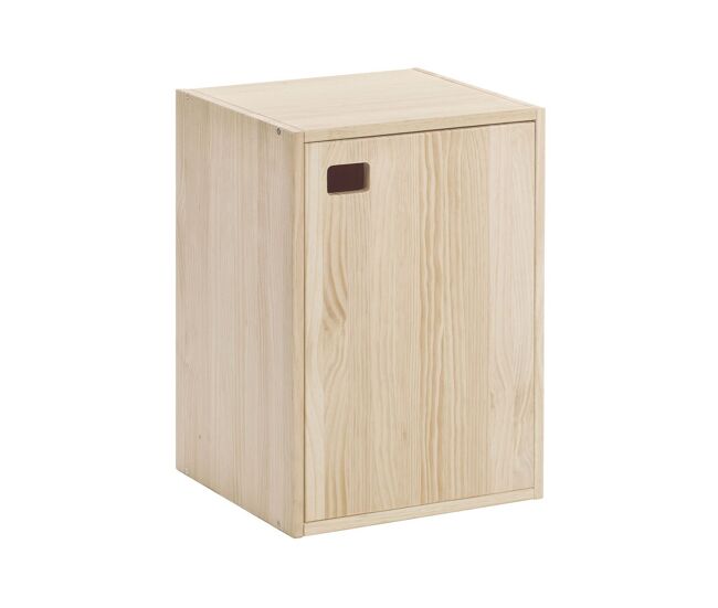 Mueble de 1 puerta en pino macizo con 1 estante ajustable en altura - l37 x h53,5 cm