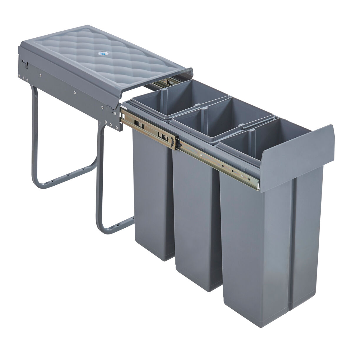 Cubo de basura extraíble Froland capacidad 3x10 L plástico/acero