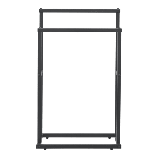 Toalheiro Omalo com 2 barras em forma escalonada em aço 78 x 48 x 24 cm preto en.casa