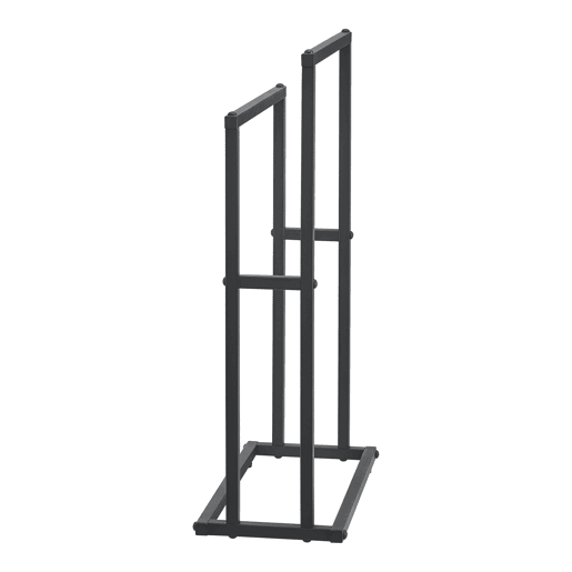 Toalheiro Omalo com 2 barras em forma escalonada em aço 78 x 48 x 24 cm preto en.casa