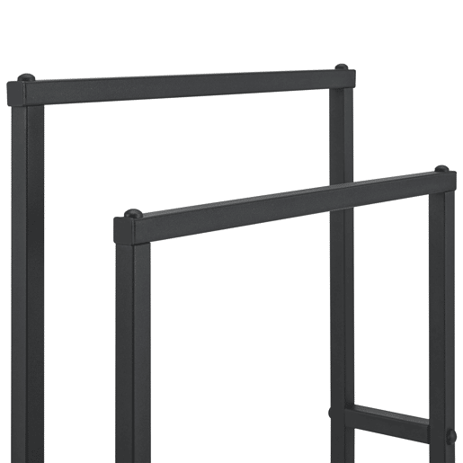 Toalheiro Omalo com 2 barras em forma escalonada em aço 78 x 48 x 24 cm preto en.casa