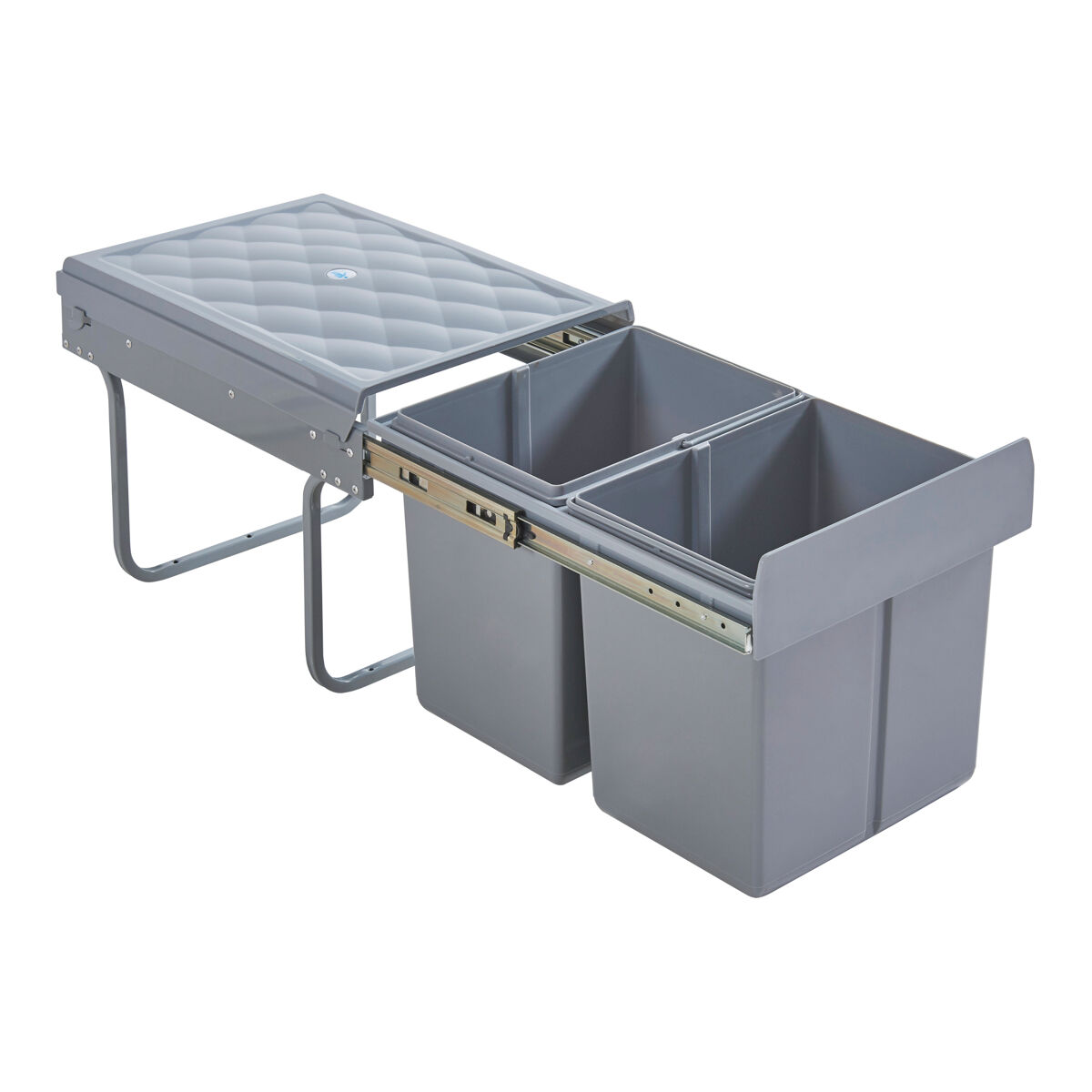 Cubo de basura extraíble Froland capacidad 2x15 L plástico/acero