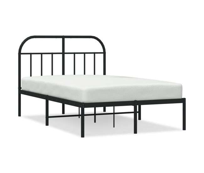 Estructura de cama con cabecero metal negro 120x190 cm con cabecero