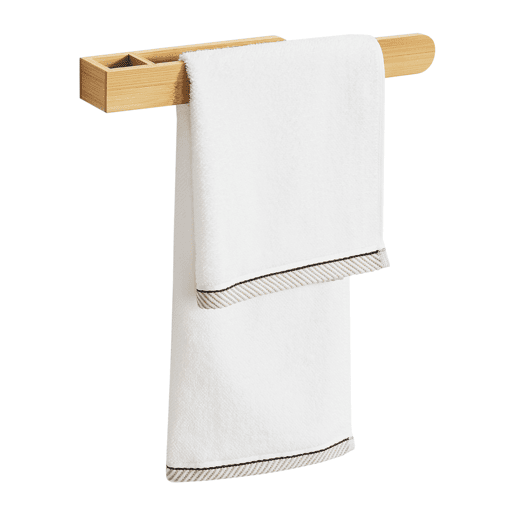 Toalheiro de parede Tønsberg com fita de bambu autocolante 38 x 5 x 4 cm natural en.casa
