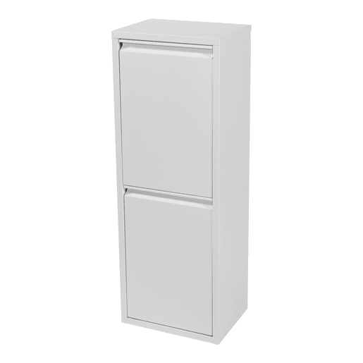 Armário com 2 caixotes do lixo Sollentuna 28 L plástico metal 93 x 33 x 25 cm branco en.casa