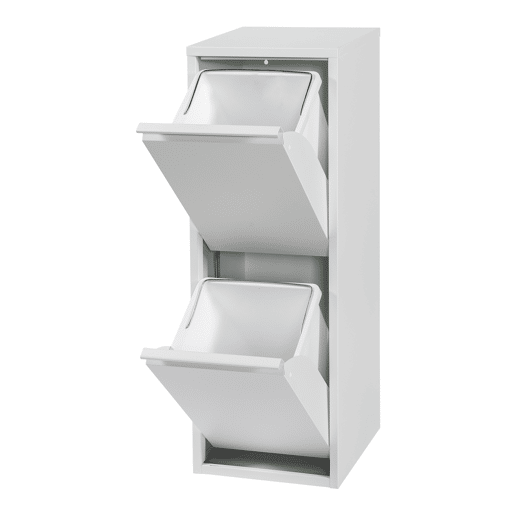 Armário com 2 caixotes do lixo Sollentuna 28 L plástico metal 93 x 33 x 25 cm branco en.casa