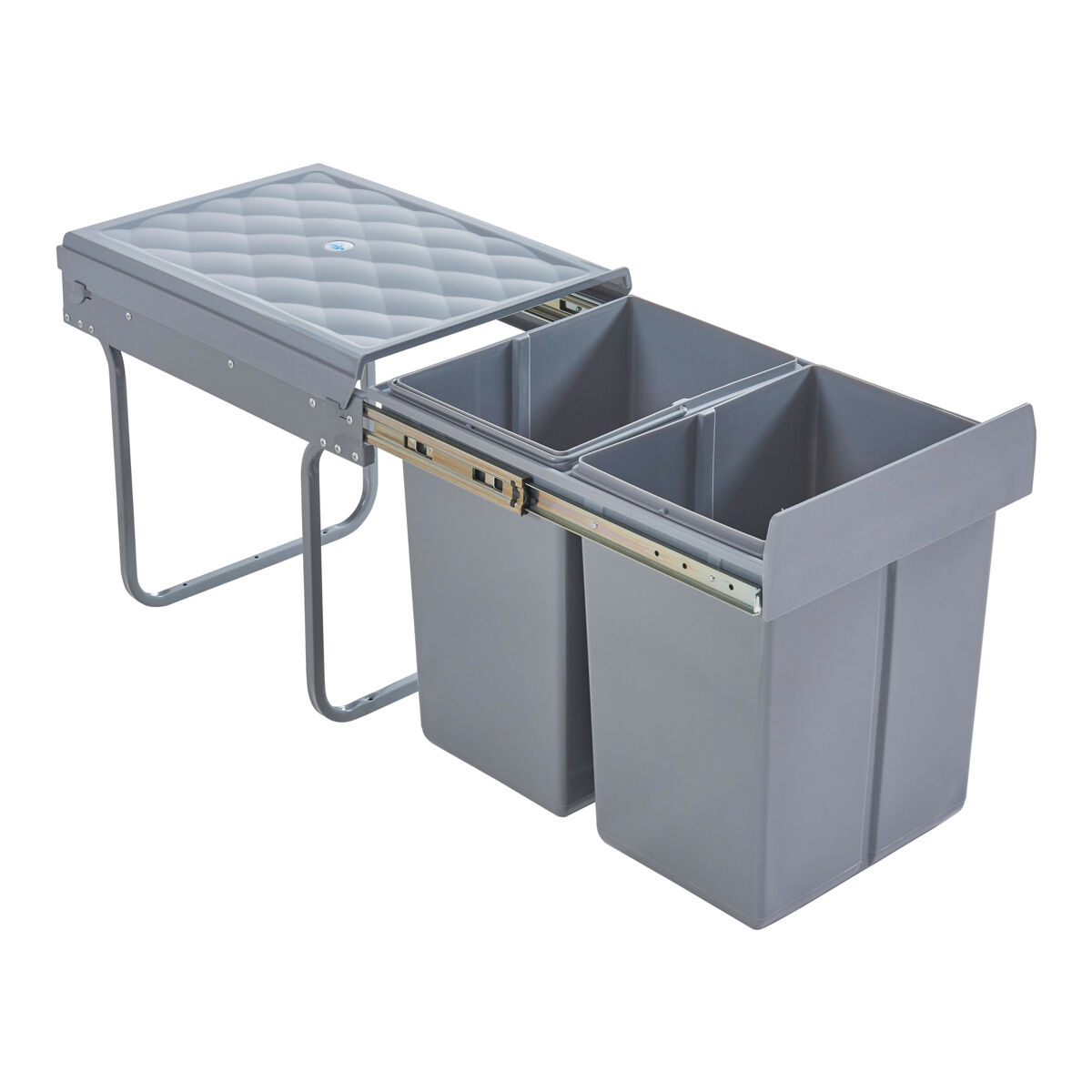 Cubo de basura extraíble Froland capacidad 2x20 L plástico/acero