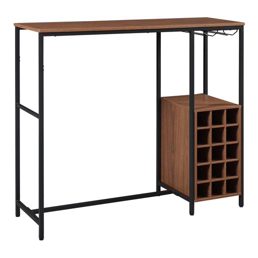 Mesa de bar Trøndelag com suporte para garrafas 120x40x105cm - PretoNozes en.casa
