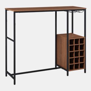 Mesa de bar Trøndelag com suporte para garrafas 120x40x105cm - PretoNozes en.casa
