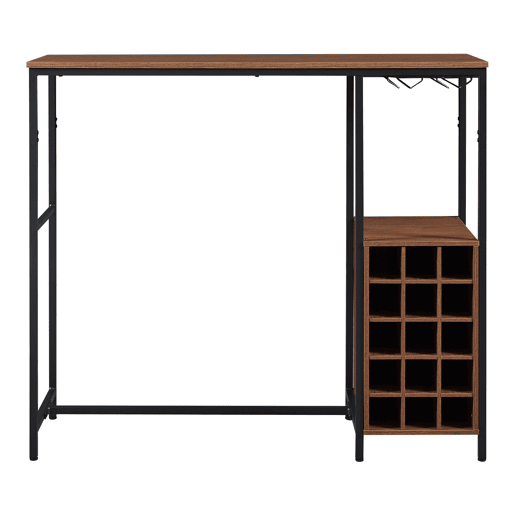 Mesa de bar Trøndelag com suporte para garrafas 120x40x105cm - PretoNozes en.casa