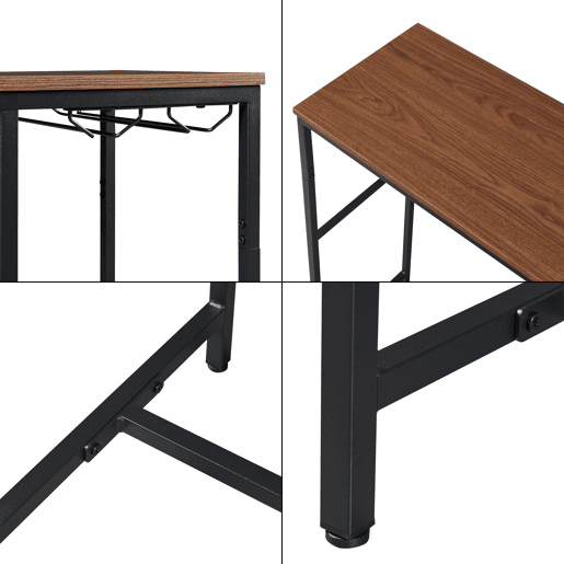 Mesa de bar Trøndelag com suporte para garrafas 120x40x105cm - PretoNozes en.casa