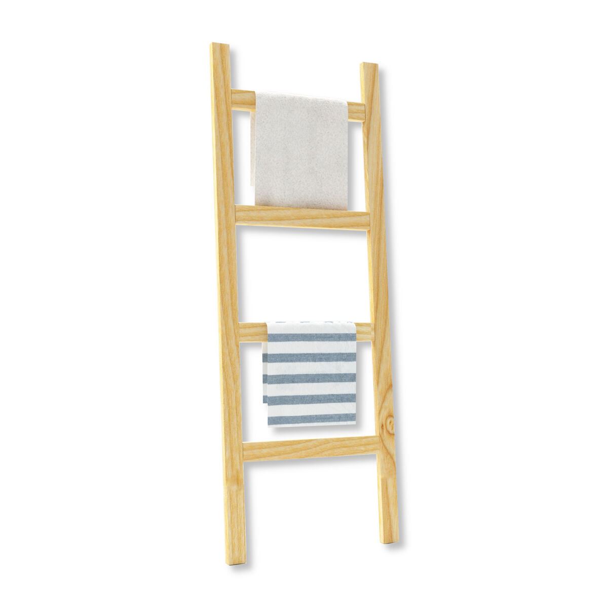 Escalera toallero luumäki con 4 barras pino 120x47x2 cm - natural [en.casa]