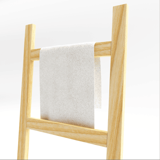 Escada toalheiro Luumäki com 4 barras pinho 120x47x2 cm - Natural en.casa