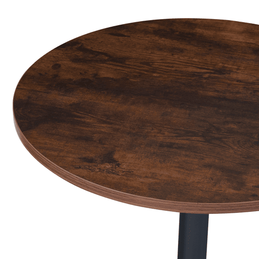 Mesa de bar Vantaa aço MDF 100x60cm - NogueiraPreto en.casa