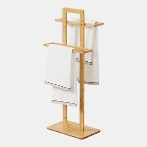 Toalheiro de bambu Træna com 2 barras 85 x 34 x 20 cm cor natural en.casa