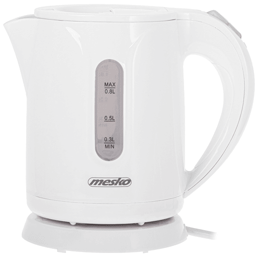 Mesko MS1376 Chaleira Eléctrica de Água 0,8 L sem BPA, sem Fio, Desligamento Automático, Filtro Anti-Calcário, 1600, Branco