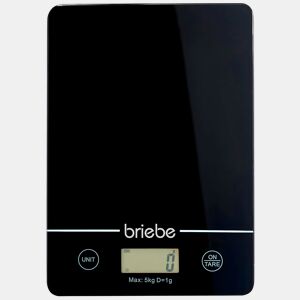 Briebe KW1163 Balança de Cozinha Digital, Alta Precisão 1g  0.1oz, Peso até 5kg, Display LCD, Função TARA, , Preto