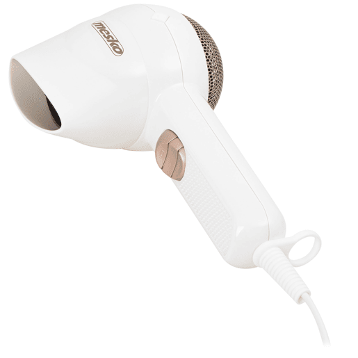 Mesko MS2275 Secador de Cabelo para Viagem Compacto, 2 Níveis de Potência, Motor de Baixo Ruído, 1400, Branco