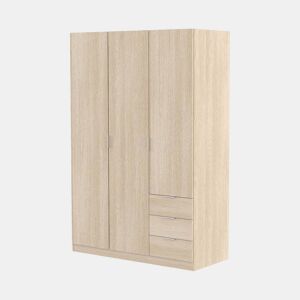 Armário de 3 portas com efeito madeira