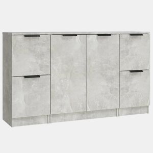 vidaXL Aparadores 3 pcs derivados de madeira cinzento cimento