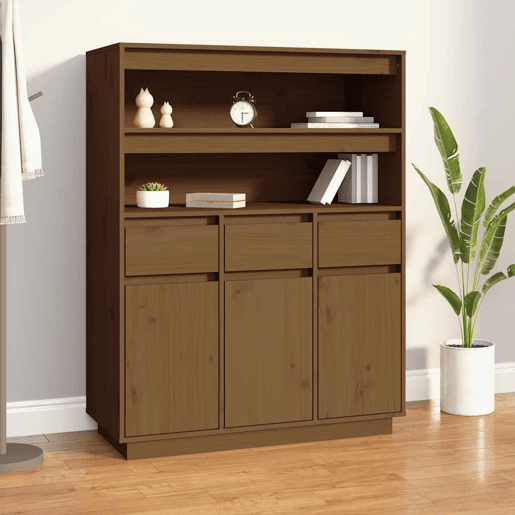 vidaXL Aparador alto 89x40x116,5 cm pinho maciço castanho-mel vidaXL Aparador alto 89x40x116,5 cm pinho maciço castanho-mel