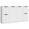 vidaXL Aparadores 3 pcs madeira processada branco