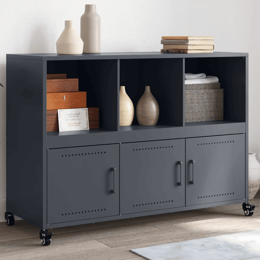 vidaXL Aparador 100,5x39x72 cm aço antracite vidaXL Aparador 100,5x39x72 cm aço antracite
