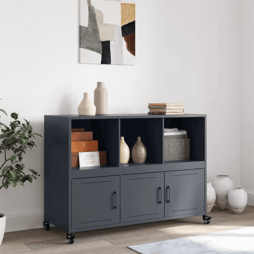vidaXL Aparador 100,5x39x72 cm aço antracite vidaXL Aparador 100,5x39x72 cm aço antracite