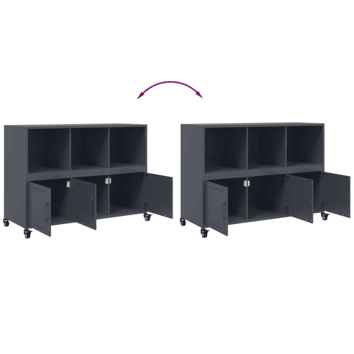 vidaXL Aparador 100,5x39x72 cm aço antracite vidaXL Aparador 100,5x39x72 cm aço antracite