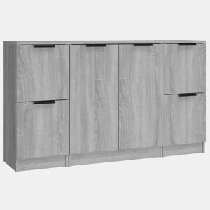 vidaXL Aparadores 3 pcs madeira processada cinzento sonoma
