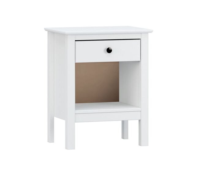 Mesita de Noche Alexandra House Living Blanco Metal Madera de pino 47 x 60 x 35 cm 1 cajón