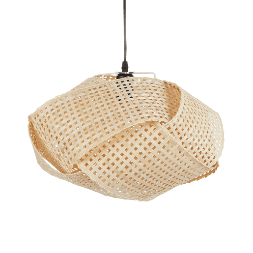 Candeeiro suspenso HALIL Madeira de bambu Creme