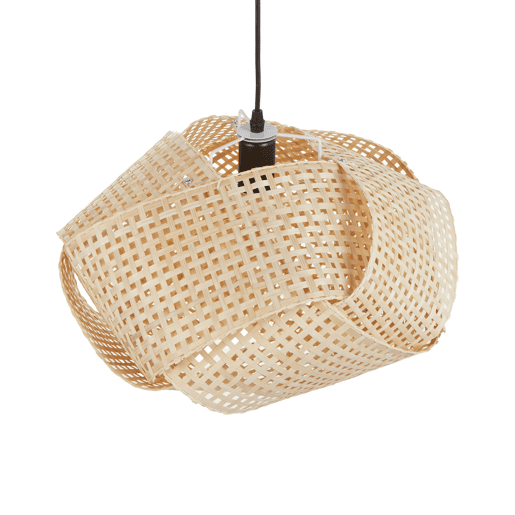 Candeeiro suspenso HALIL Madeira de bambu Creme