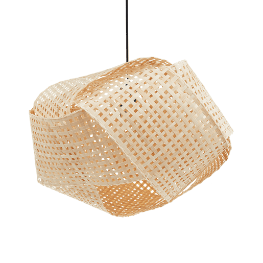 Candeeiro suspenso HALIL Madeira de bambu Creme