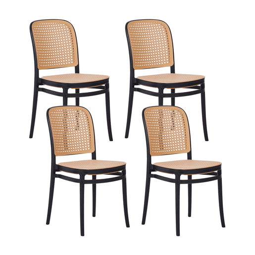 Conjunto de 4 cadeiras de jantar PLOSE Creme
