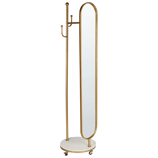 Bengaleiro com espelho LORENA 172 cm Metal Dourado