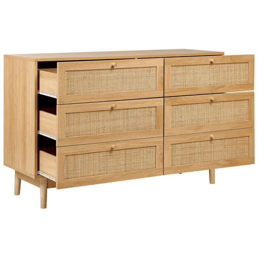 Cómoda 6 gavetas NIVO Castanho claro Cómoda 6 gavetas NIVO Castanho claro