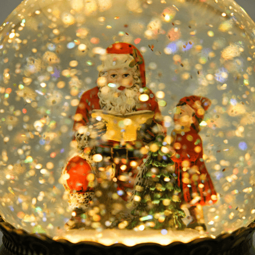 HOMCOM Bola de Neve com Música e Luzes Globo de Neve com Cena de Pai Natal e Criança Decoração de Natal Bronze HOMCOM Bola de Neve com Música e Luzes Globo de Neve com Cena de Pai Natal e Criança Decoração de Natal Bronze