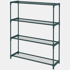 Outsunny Suporte para Plantas Suporte para Vasos de Plantas de 4 Níveis com Estrutura de Aço para Jardim Pátio 89x28x107 cm Verde Escuro