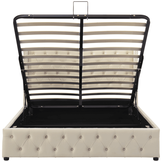 Cama de casal de veludo 140x200cm com armazenamento,bege
