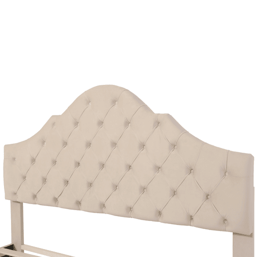 Cama de casal de veludo 140x190cm,branco+bege