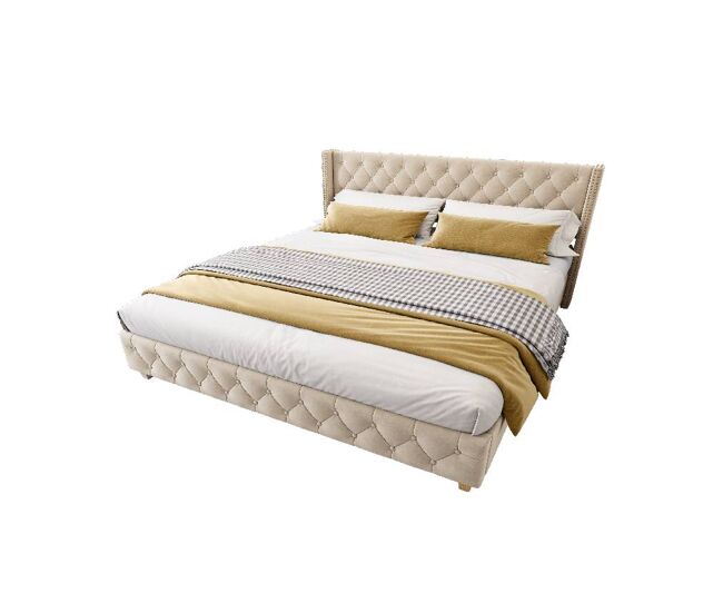 Cama de matrimonio de terciopelo 189x205