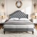 Cama de matrimonio de terciopelo 140x203 Cama de matrimonio de terciopelo 140x203 Gris