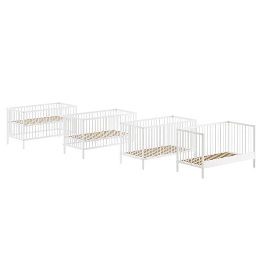 Cama extraível Vipack Meryl 70x140 com estrado de ripas Branco