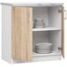 Armario de cocina LIMA con encimera 80 Armario de cocina LIMA con encimera 80 Blanco/ Madera